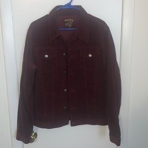 Run & Fly Large Burgundy/Maroon Corduroy Jacket